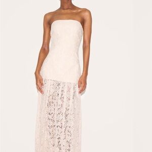 PrettyLittleThing Cream Strapless Gown for Brides